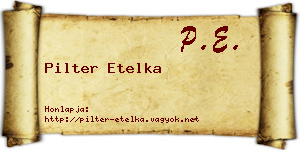Pilter Etelka névjegykártya
